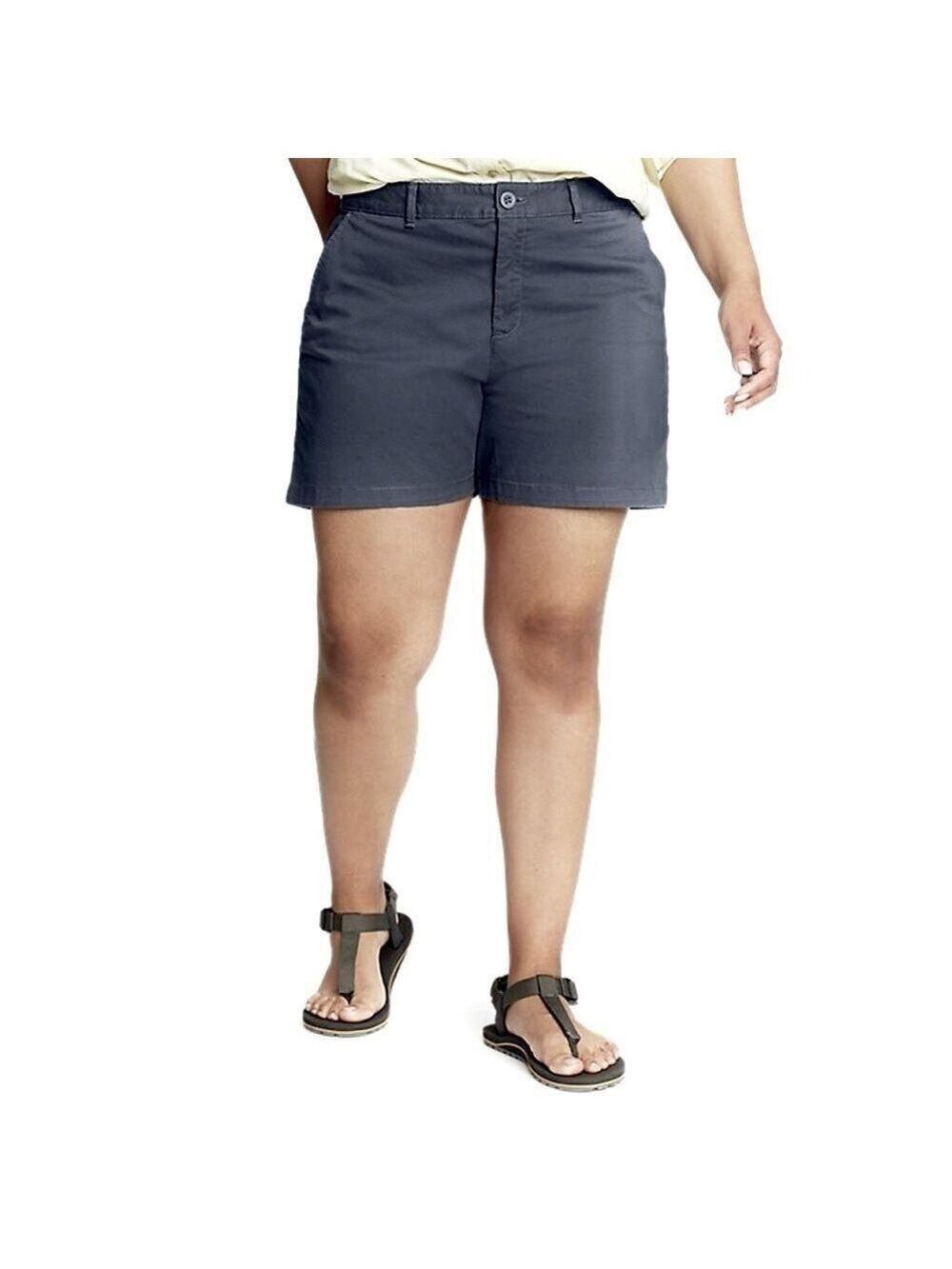 Eddie Bauer Grey Curvy Stretch Legend Wash Shorts 9.5”, size 24W